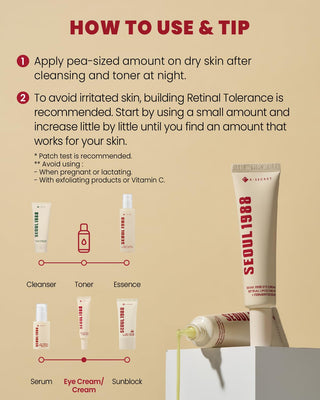 SEOUL 1988 Eye Cream su 4 % Retinal Liposome + fermented bean - Paakių kremas senstančiai odai 30ml