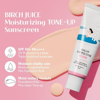 Round Lab Birch Juice Moisturizing Tone Up Sunscreen SPF50+/PA++++ - Tonuojantis apsauginis kremas nuo saulės 50ml