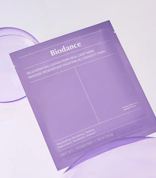 Biodance Rejuvenating Caviar PDRN Real Deep Mask – veido kaukė intensyviam odos atstatymui, stangrinimui ir švytėjimui