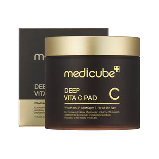Medicube Deep Vita C Pad – Tamsias dėmes lyginantys toniko padeliai 70vnt