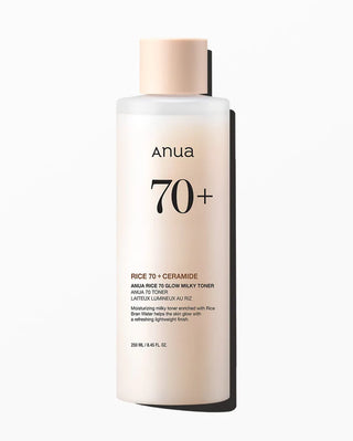 Anua Rice 70 Glow Milky Toner - Veido tonikas su ryžiu vandeniu ir niacinamidu 250ml