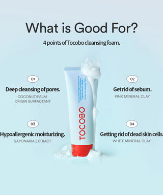 TOCOBO Coconut Clay Cleansing Foam - Veido prausiklis 150ml