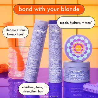 amika Bust Your Brass Cool Blonde Intense Repair Hair Mask - Šviesių plaukų kaukė 100ml