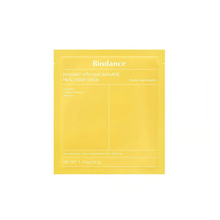 BIODANCE Radiant Vita Niacinamide Real Deep Mask – skaistinanti veido kaukė su 10 % niacinamido ir glutationu